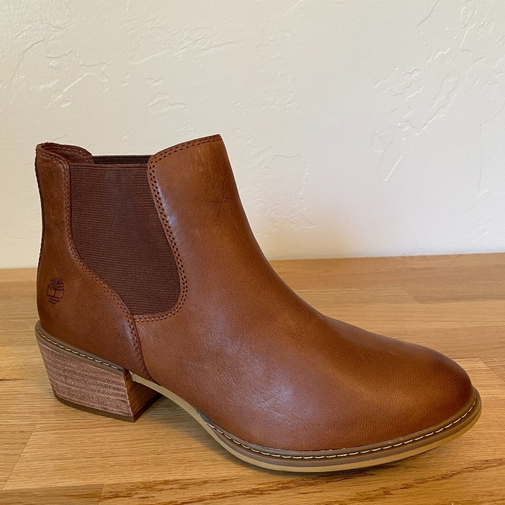 Timberland Sutherlin Bay Low Chelsea Booties Cognac Size 9